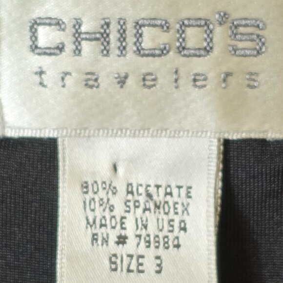 Chico's Traveler's Jacket. Royal Blue with Black Trim & Accents. Sz 3 - Picture 3 of 3